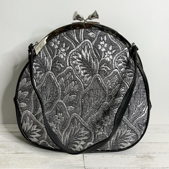 MOO ROO By Mary Norton Vintage Kiss Lock Handbag Purse Large Rare! Signed - Picture 2 of 4